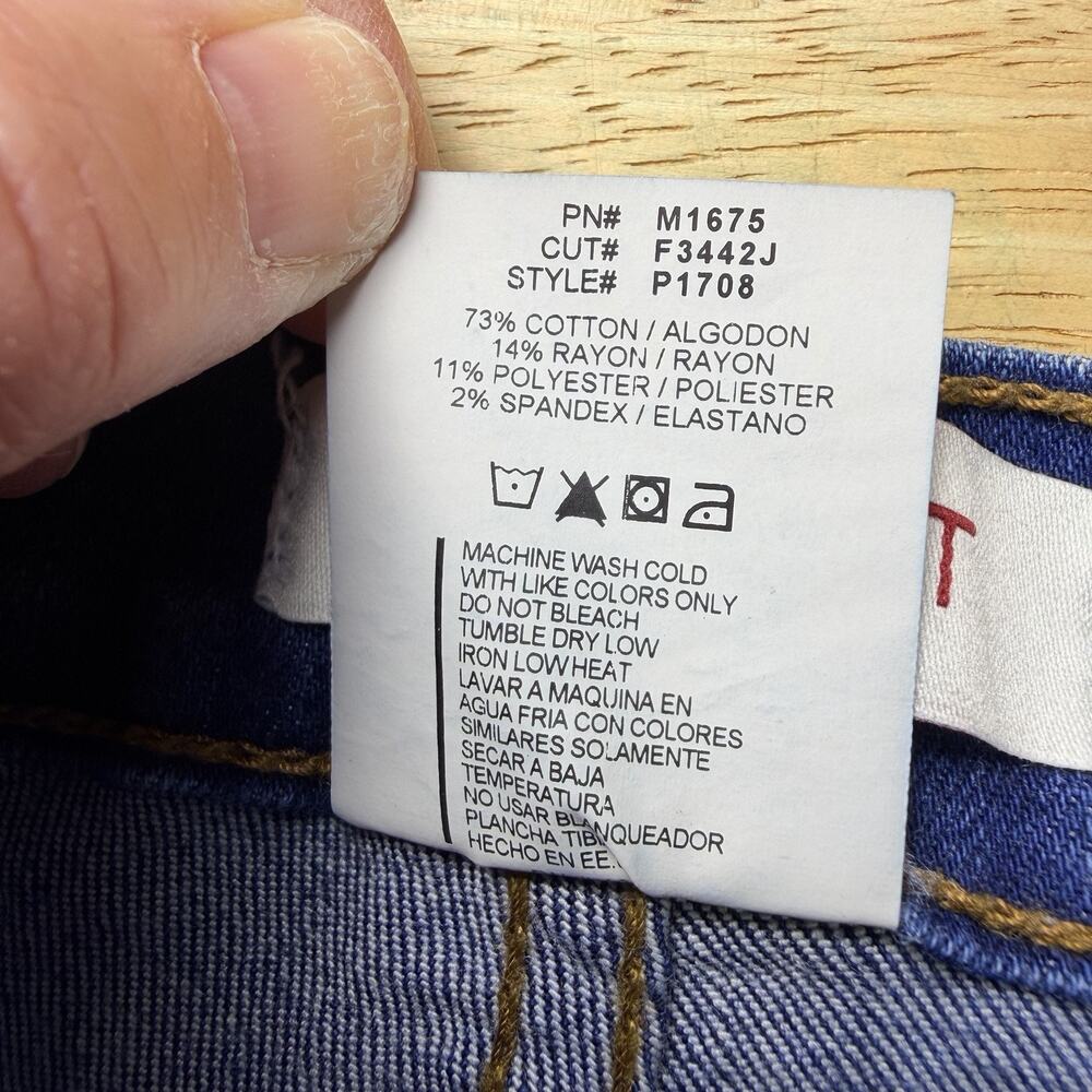 Vibrant MUI Pants Womens 7 Blue Denim Jeans Mega Flared Bell Cotton Blend High - Picture 8 of 8